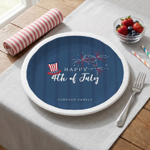 Happy 4th of July Patriotic USA Independence Day Paper Plate