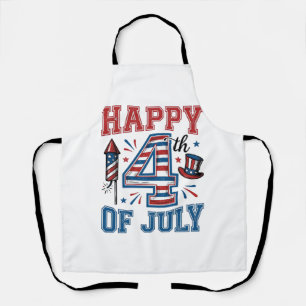 Happy 4th of July Patriotic Vintage Vector Design_ Apron