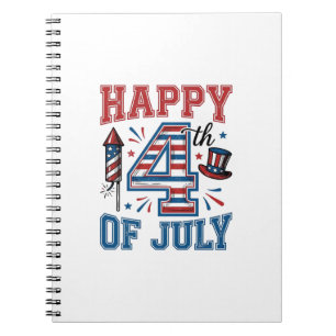 Happy 4th of July Patriotic Vintage Vector Design_ Notebook