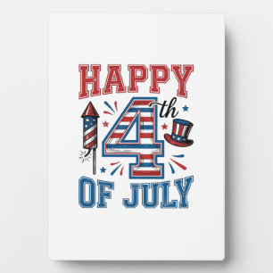 Happy 4th of July Patriotic Vintage Vector Design_ Plaque