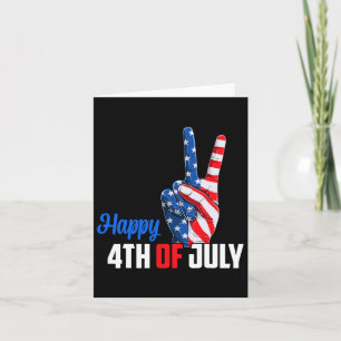Happy 4th Of July Peace America Independence Day P Card