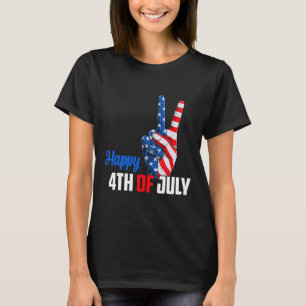 Happy 4th Of July Peace America Independence Day P T-Shirt
