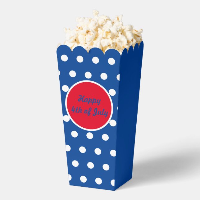 Happy 4th of July Popcorn Box (Blue, White & Red) (Popped)