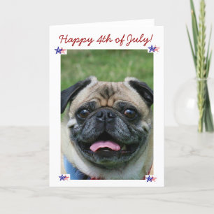 Happy 4th of July Pug Dog Card