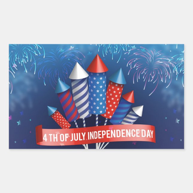 Happy 4th of July   Rectangular Sticker (Front)