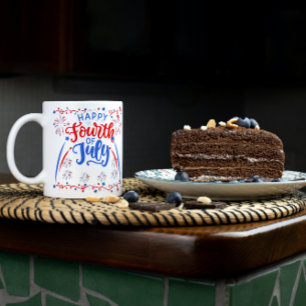 Happy 4TH Of July Red Blue And White Mug