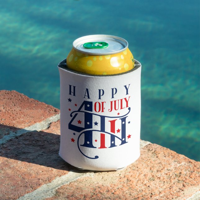 Happy 4th of July Red White and Blue Can Cooler (In Situ Pool)