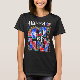 Happy 4th Of July Red White Blue American Flag Pat T-Shirt