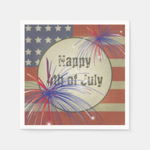 Happy 4th of July   Rustic Vintage Napkin