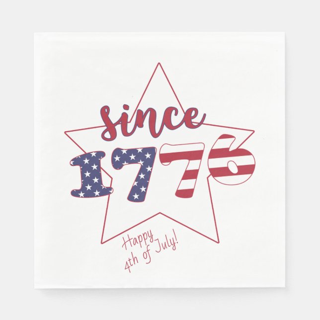 Happy 4th of July | Since 1776  - Patriotic Napkin (Front)