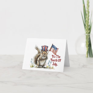 Happy 4th Of July Squirrel Greeting Card