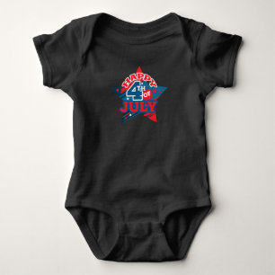 Happy 4th of July Star - USA flag - LOVE USA Baby Bodysuit
