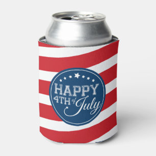 Happy 4th of July Stars and Stripes Can Cooler