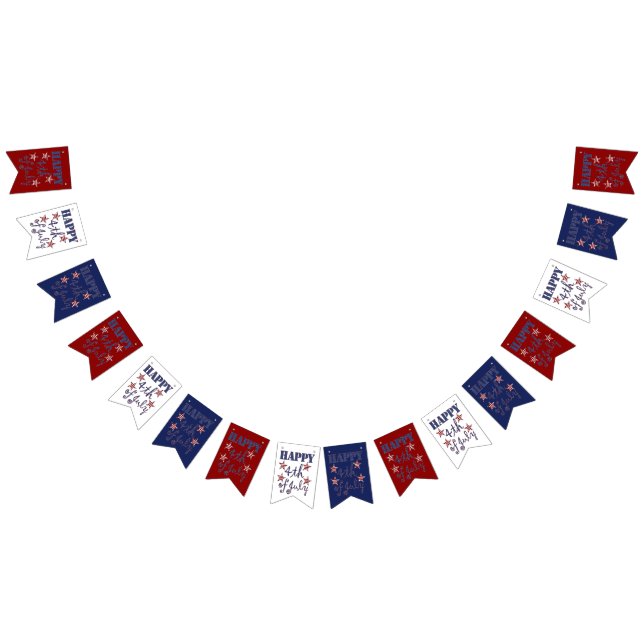 Happy 4th of July Stars and Stripes Red White Blue Bunting (All)