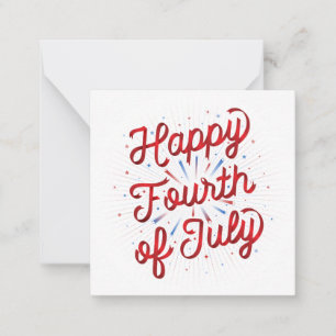 Happy 4th of July Stationery Card (Red)