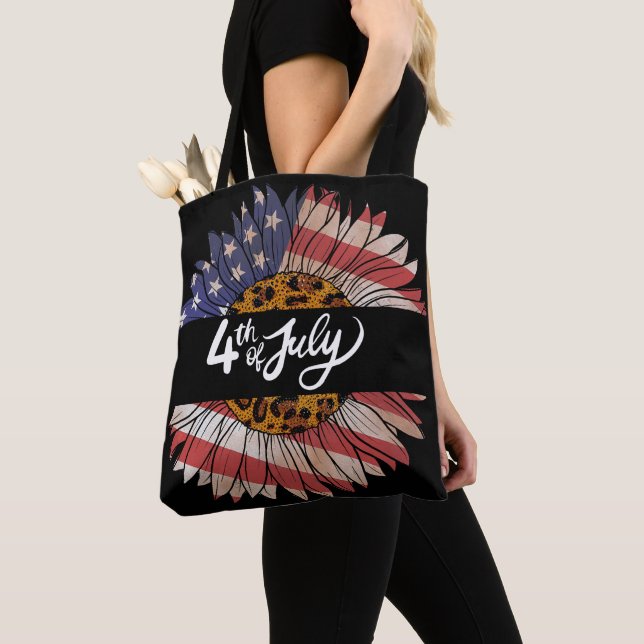 Happy 4th of July Sunflower Women's T-shirt Tote Bag (Close Up)