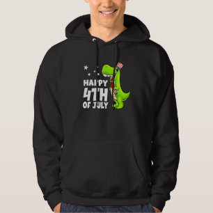 Happy 4th Of July T Rex Dino Dinosaur Baby Toddler Hoodie