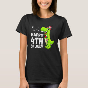 Happy 4th Of July T Rex Dino Dinosaur Baby Toddler T-Shirt