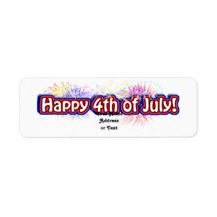 Happy 4th of July Text Design w/Fireworks