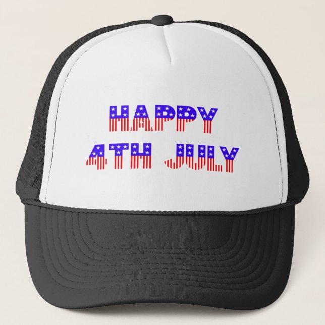 Happy 4th of July Trucker Hat (Front)