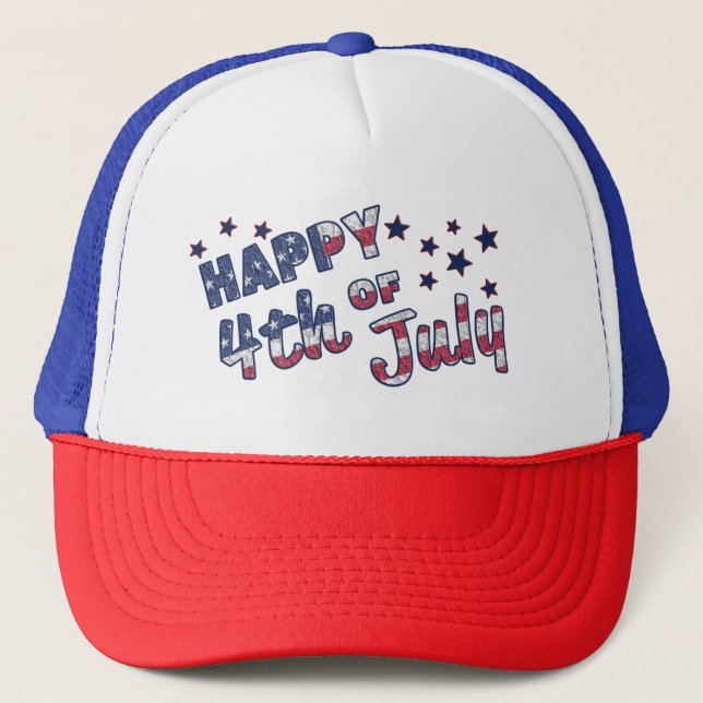 Happy 4th of July Trucker Hat (Front)