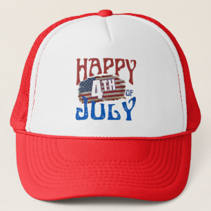 HAPPY 4TH OF JULY TRUCKER HAT