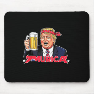 Happy 4th Of July Trump American Flag Merica Trump Mouse Mat