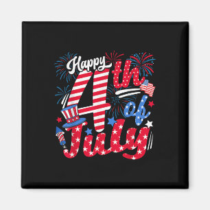 Happy 4th Of July Us Flag American 4th Of July Ind Magnet