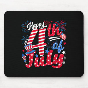 Happy 4th Of July Us Flag American 4th Of July Ind Mouse Mat