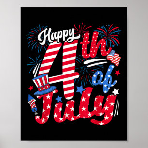 Happy 4th Of July Us Flag American 4th Of July Ind Poster