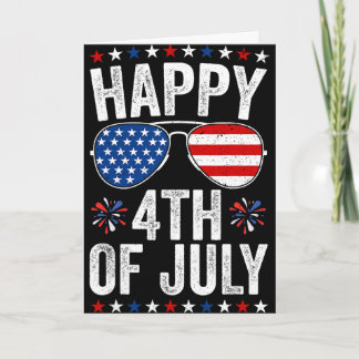 Happy 4th Of July Us Flag American Sungle 4th Of J Card