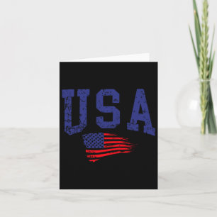 Happy 4th Of July Usa Flag American Proud Red Whit Card