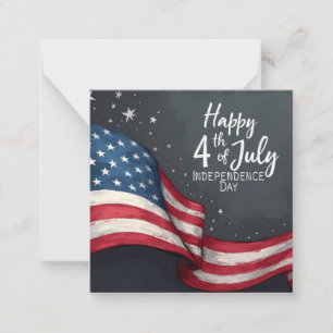 Happy 4th of July Vintage Flag Illustration Art Card