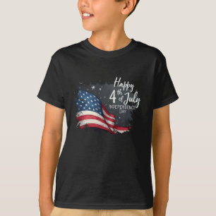 Happy 4th of July Vintage Flag Illustration Art T-Shirt