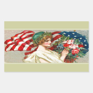 Happy 4th of July. Vintage Patriotic Design  Rectangular Sticker