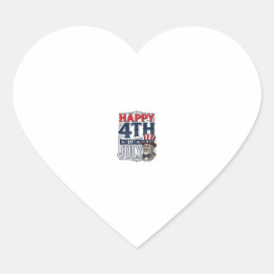 Happy 4th of July Vintage Patriotic Shirt Design_1 Heart Sticker