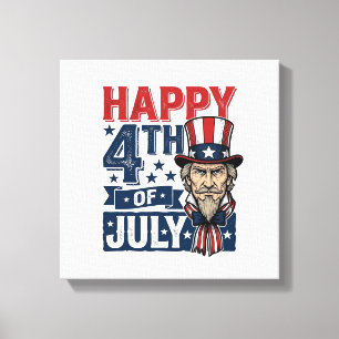 Happy 4th Of July Vintage Patriotic Uncle Shirt_1 Canvas Print