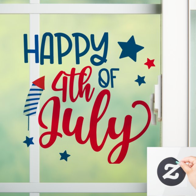 Happy 4th of July Window Cling (Home)