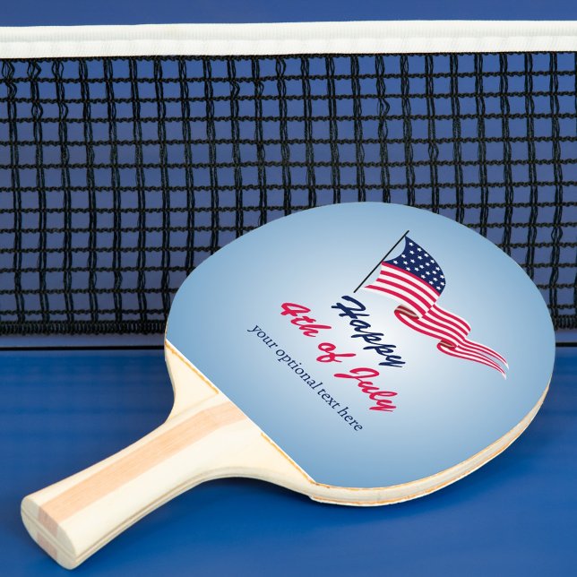 Happy 4th of July with American flag Ping Pong Paddle (Creator Uploaded)