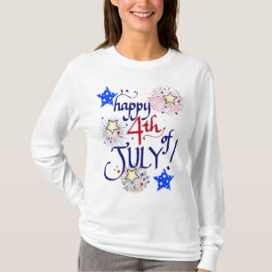 Happy 4th of July! with fireworks and stars T-Shir T-Shirt