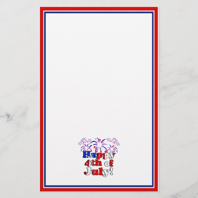 Happy 4th of July with Fireworks Stationery (Front)