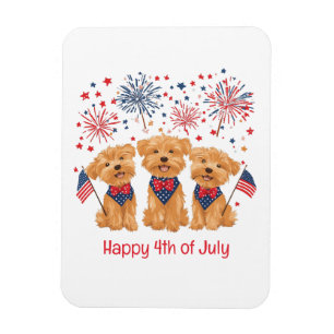 Happy 4th Of July Yorkie Dogs Magnet