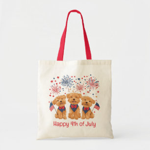 Happy 4th Of July Yorkie Dogs Tote Bag