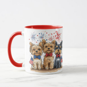 Happy 4th Of July Yorkshire Terrier Dogs Mug
