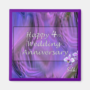 Happy 4th. Wedding Anniversary Magnet