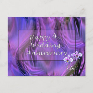 Happy 4th. Wedding Anniversary Postcard