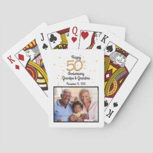 Happy 50th Anniv. Grandpa & Grandma Personalised Playing Cards