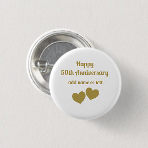 Happy 50th Anniversary   3 Cm Round Badge