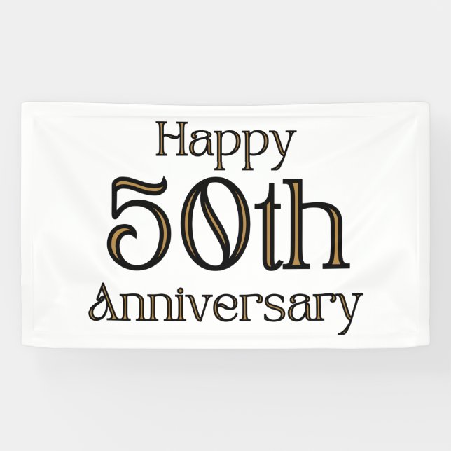 Happy 50th Anniversary 3x5 Vinyl Banner (Horizontal)