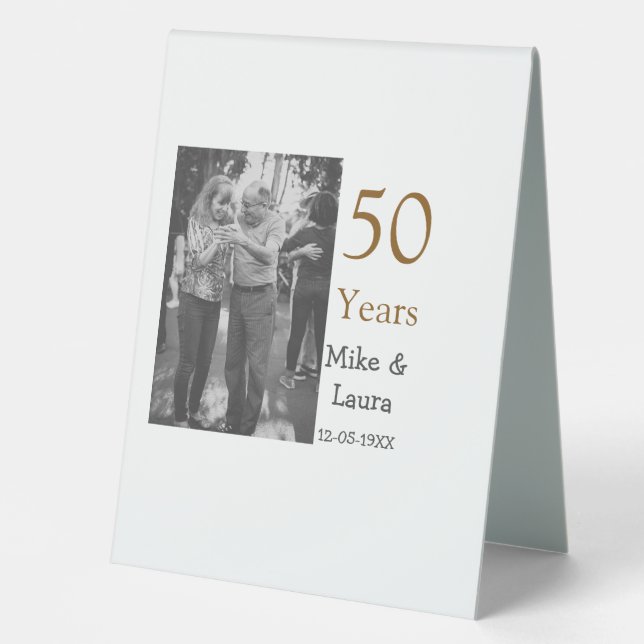 Happy 50th anniversary add couple name date weddin (Front)